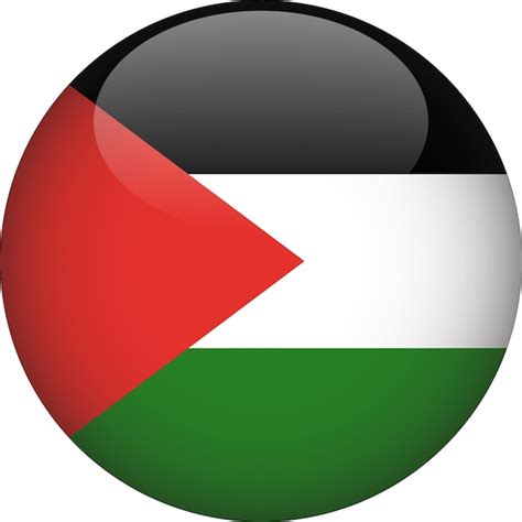 Premium Vector | Palestine 3D Rounded Flag Button