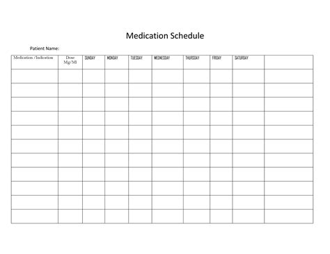 Free Printable Medication Schedule Template - Printable Templates