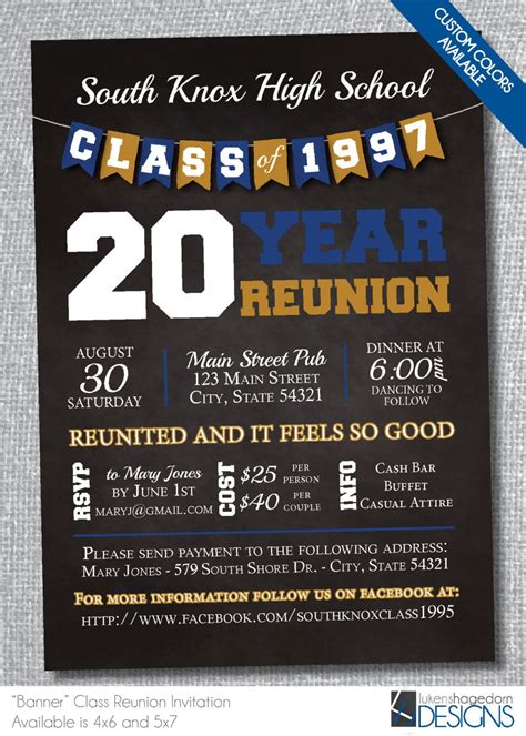 Chalkboard Banner Class Reunion Invitation-Digital File Only ...