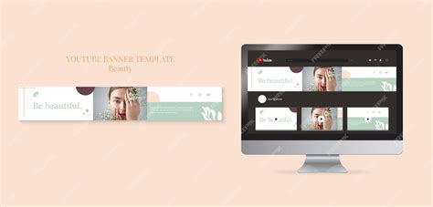 Premium PSD | Beauty youtube banner template