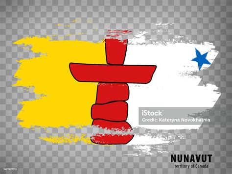 Flag Of Nunavut From Brush Strokes Canada Flag Nunavut Territory With ...