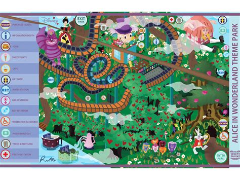 Alice In Wonderland Theme Park Map by Roxanne Kim on Dribbble