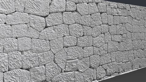 3D Scanned Mossy Cobblestone Wall - 7x3.5 meters