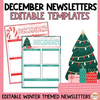 Editable December Newsletter Template | Google Slides™ Available | Christmas