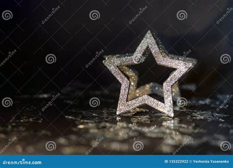 Glitter Star on Black Background. Stock Photo - Image of card, rich: 135322922