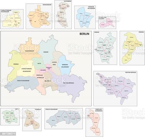 Berlin Administrative And Political Map Stock Illustration - Download ...