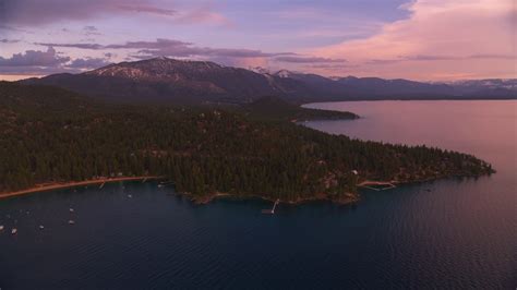 Lake Tahoe Circa-2019 Aerial View Of Lake Stock Footage SBV-347718916 ...