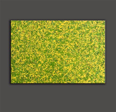 abstract original | yellow and green abstract painting | green abstrac – LargeArtCanvas