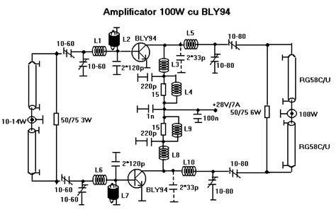 BLY94 100W RF Power Amplifier - ElectroSchematics.com