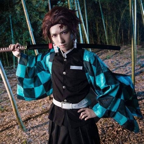 Xcoser Demon Slayer: Kimetsu no Yaiba Tanjiro Kamado Cosplay Costume ...