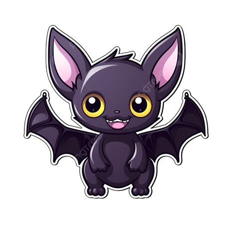 Cartoon Vampire Bat Halloween Sticker Kawaii Illustration, Halloween Clipart, Bat Clipart ...