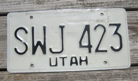 License Plate for SALE Utah Black White License Plate SHOP Vintage ...