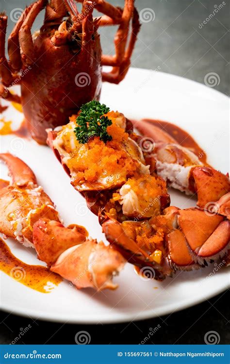 Lobster Tail Steak With Sauce Stock Image - Image of animal, cooked: 155697561