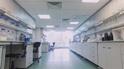 Science laboratory room. Steadyshot of modern research laboratory ...