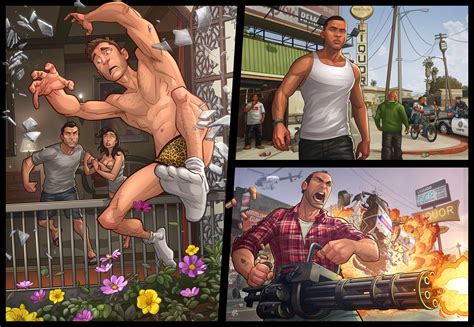 GTA V Characters - Grand Theft Auto Fan Art (36236608) - Fanpop