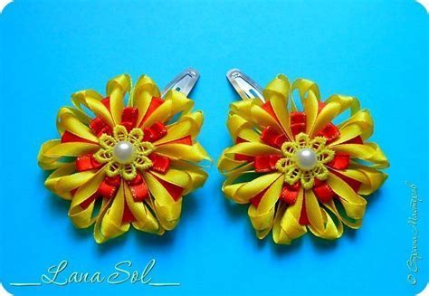 Hair clip from ribbon flower - Simple Craft Idea