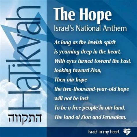 Israel's National Anthem | National anthem, Israel, Hebrew language