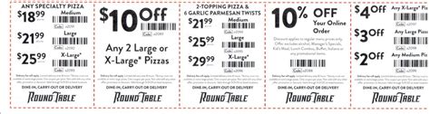 Round Table Pizza Coupons and Discounts