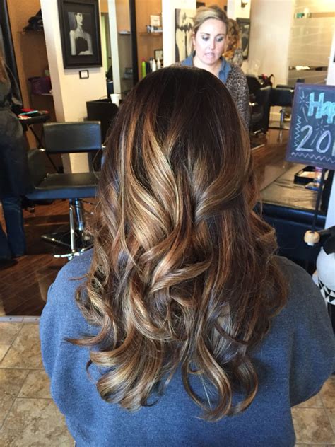 Carmel Balayage on Chestnut Brown Hair