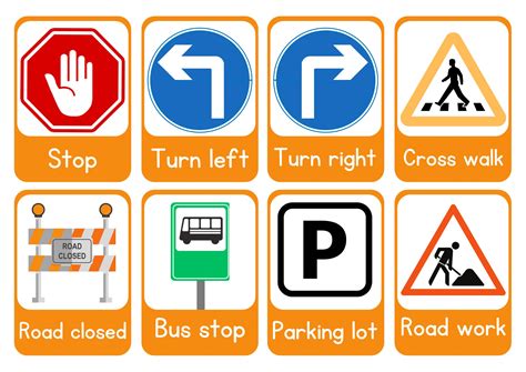 Road Signs Flashcards Traffic Signs Kids Educational Flashcards - Etsy