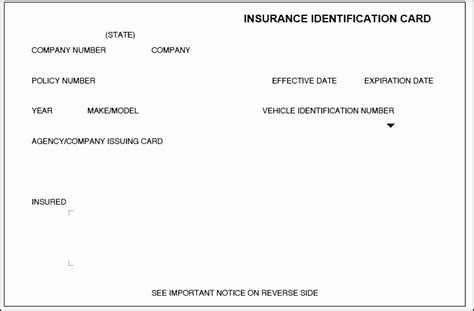 Fillable Auto Insurance Id Card in 2021 | Card template, Card templates ...