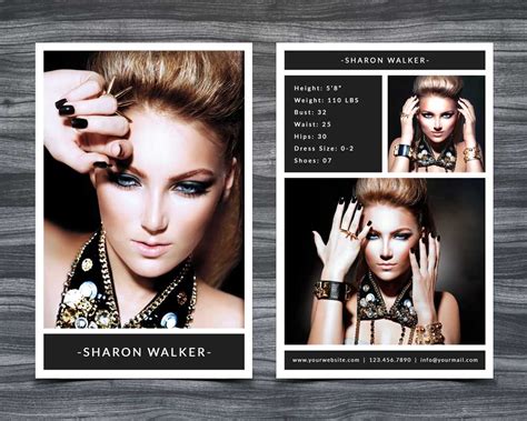 Free Model Comp Card Template – Douglasbaseball.com