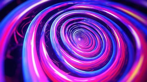 Premium AI Image | Abstract looped background with light trails stream of red blue neon lines in ...