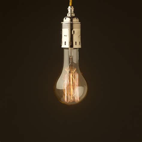 Edison style light bulb E40 Nickel pendant