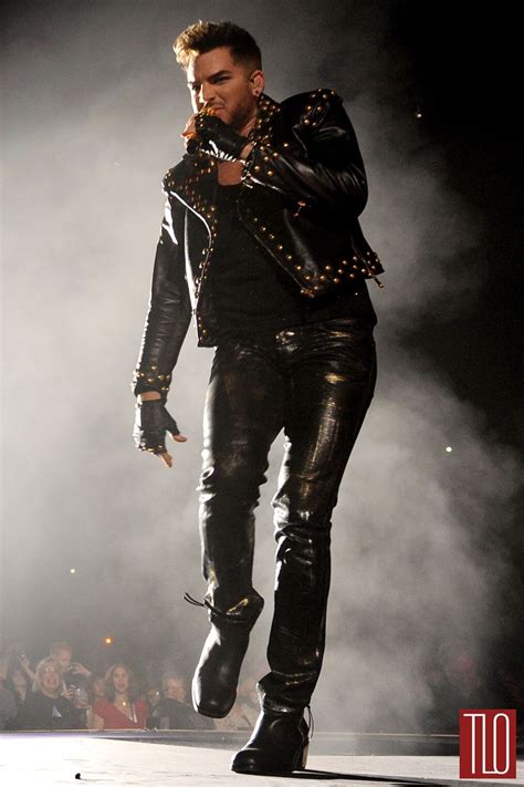 Adam Lambert performs at the Forum in Inglewood, California in Versace ...