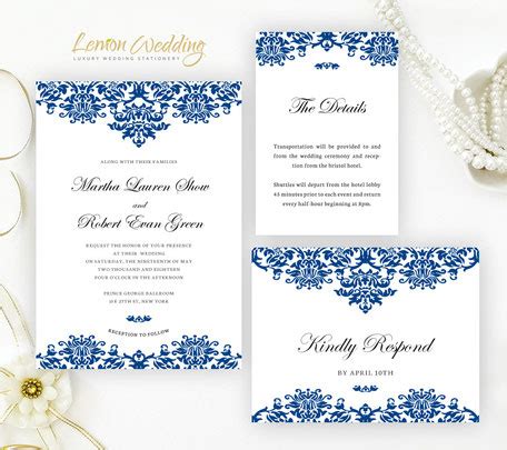 Royal Blue Wedding Invitations - LemonWedding