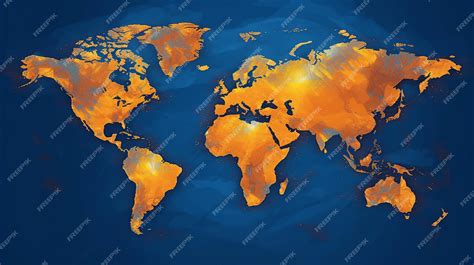 Premium Photo | World map displays the continents representing the ...