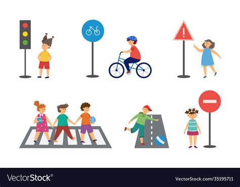 Child safety on street a isolated Royalty Free Vector Image