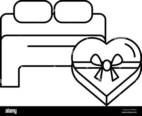 happy valentines day bed with hearts Stock Vector Image & Art - Alamy