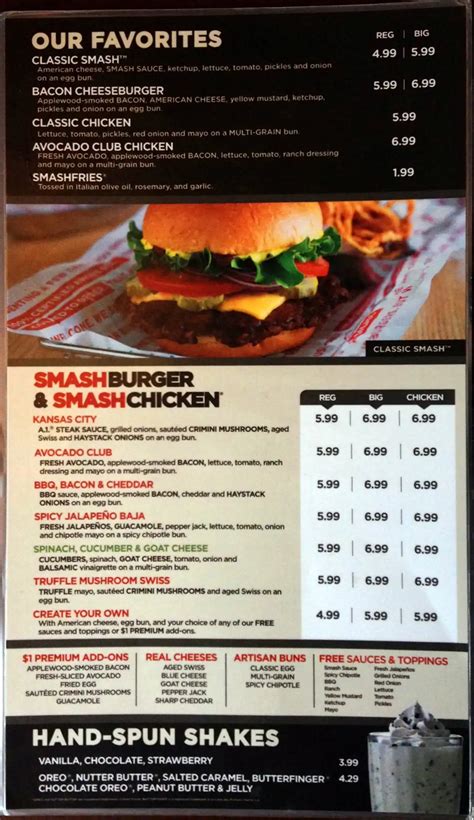 Smashburger Menu, Menu for Smashburger, Leawood, Kansas City, Kansas ...