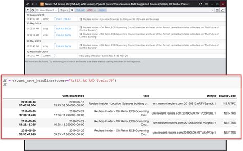 Eikon news vs Eikon API news - Forum | Refinitiv Developer Community