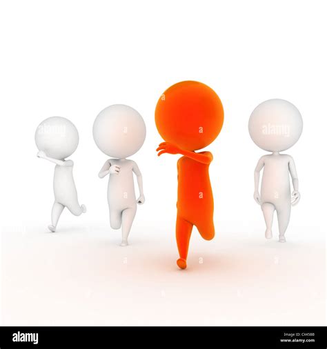 3d rendered illustration of some little characters running Stock Photo ...