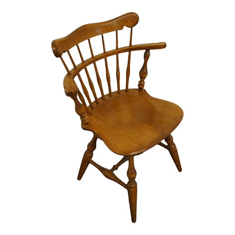 Ethan Allen Heirloom Nutmeg Maple British Colonial Style Swivel Comb ...