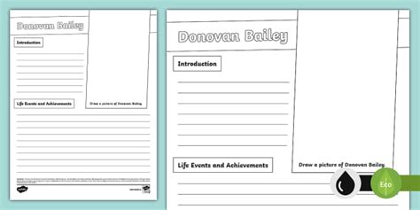 Donovan Bailey Biography Template (Teacher-Made) - Twinkl