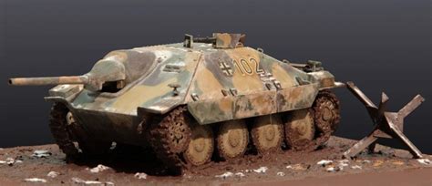 Hetzer w/Faded Winter Camo in Mud w/Tank Obstacle | IPMS Patriot