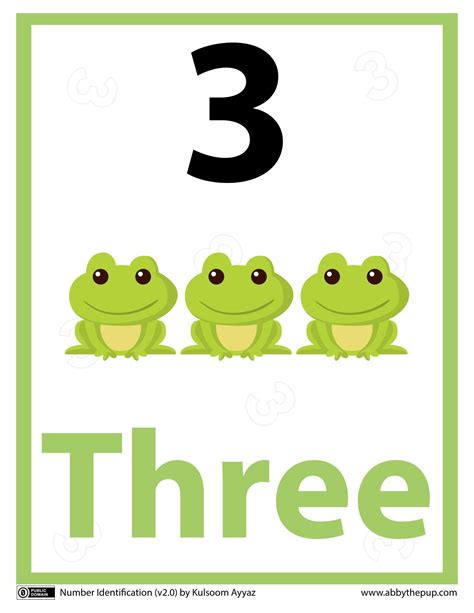 Number 3 Flashcard | Free Printable Papercraft Templates