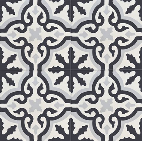 Moroccan Cement Pattern Black & Gray - 220 - Moroccan Tiles Factory ...