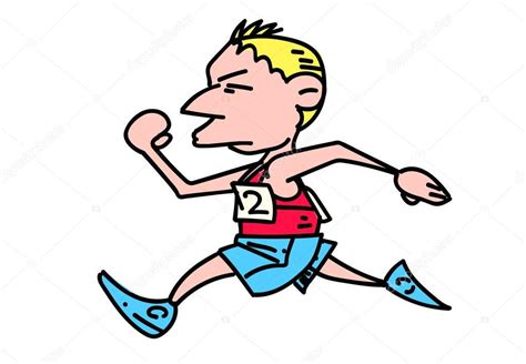 Marathon runner cartoon image | Marathon runner cartoon hand drawn image — Stock Vector ...