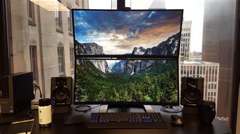 Office setup [OC] [dual 34" ultrawides, stacked] : ultrawidemasterrace ...