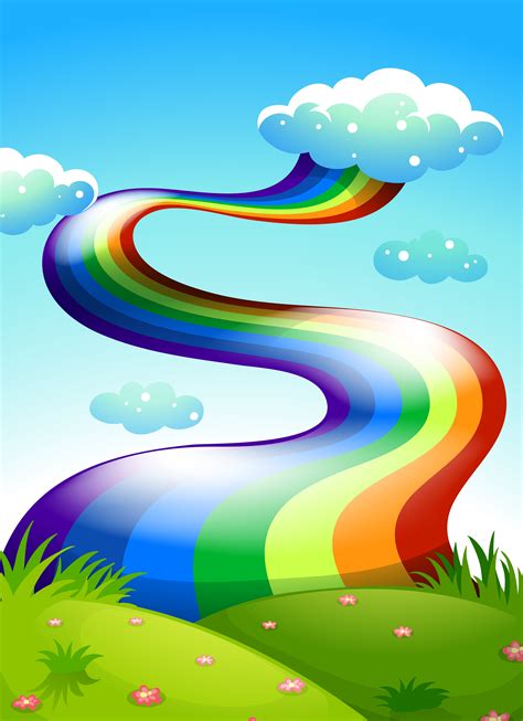 A rainbow in the clear blue sky 526100 Vector Art at Vecteezy