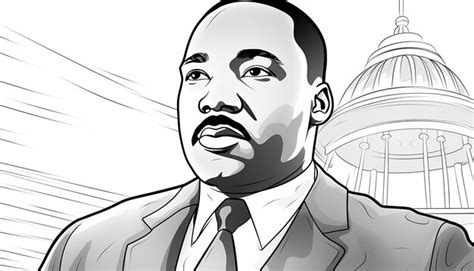 Premium AI Image | line art cartoon vector art black and white of Dr Martin Luther King JR ...