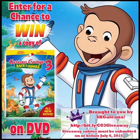 Curious George 3 Back to the Jungle DVD Giveaway | SKGaleana