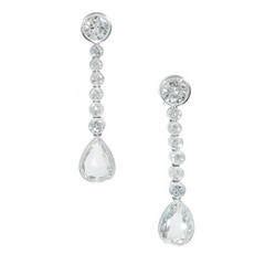 Fine Pear-Shaped Diamond Drop Earrings at 1stdibs