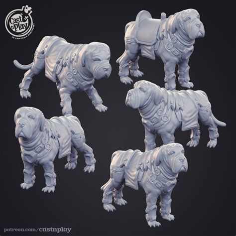 Mastiff Dog Premium 3D Printed Fantasy Tabletop Miniatures 28mm 32mm up ...