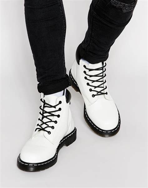 Dr. Martens 6-eye Boots in White for Men - Lyst