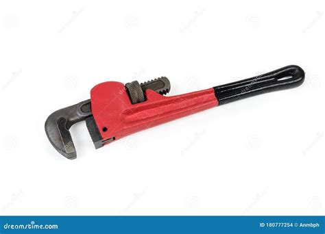 Modern Pipe Wrench on a White Background Stock Photo - Image of piping ...